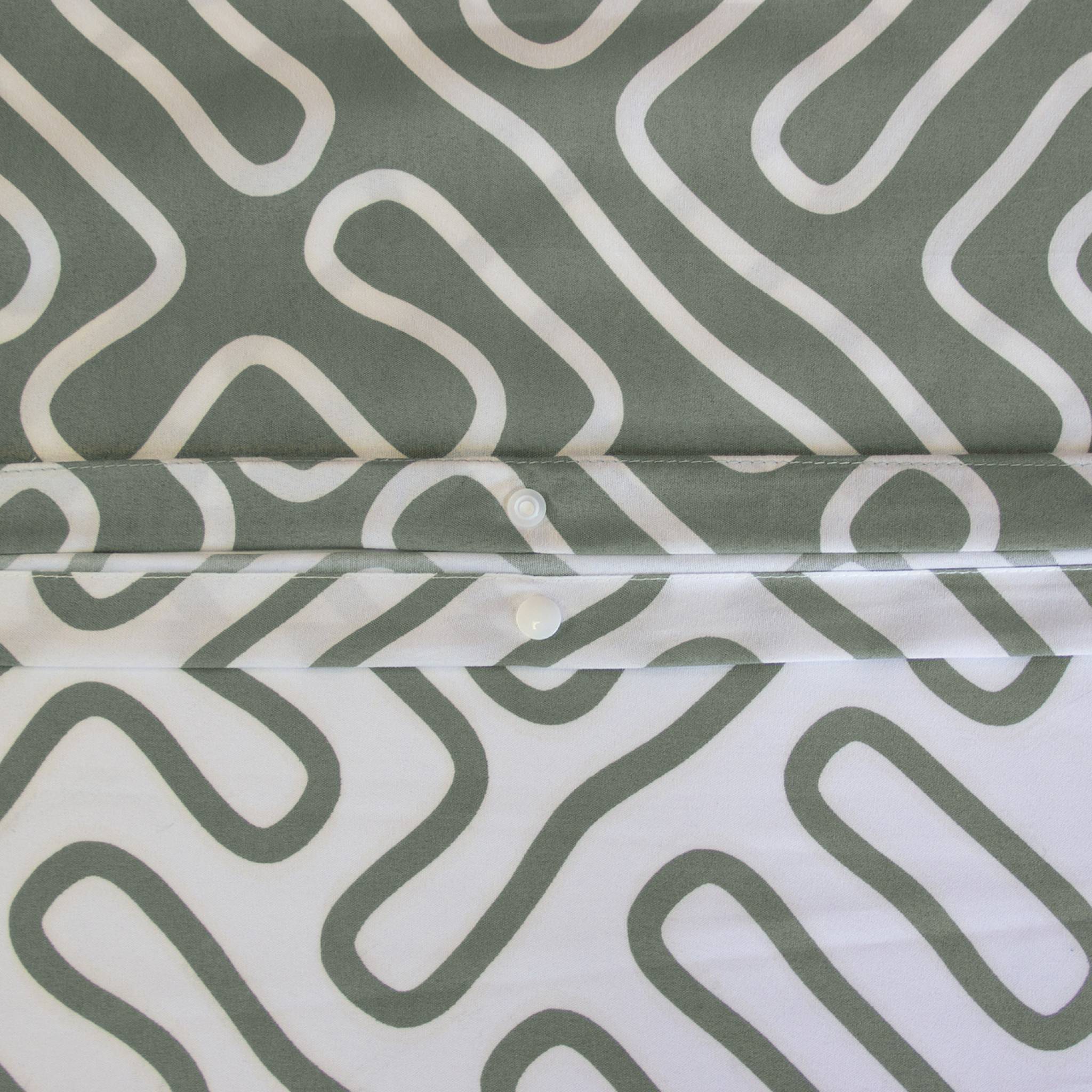 Parure de lit microfibre réversible 2 places imprimé labyrinthe gris  ADEN