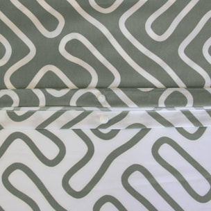Parure de lit microfibre réversible 2 places imprimé labyrinthe gris  ADEN