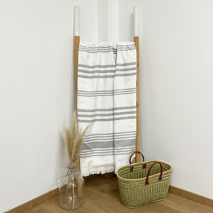Fouta doublée éponge - Karabuk Gris - 140x180cm - 380g/m²