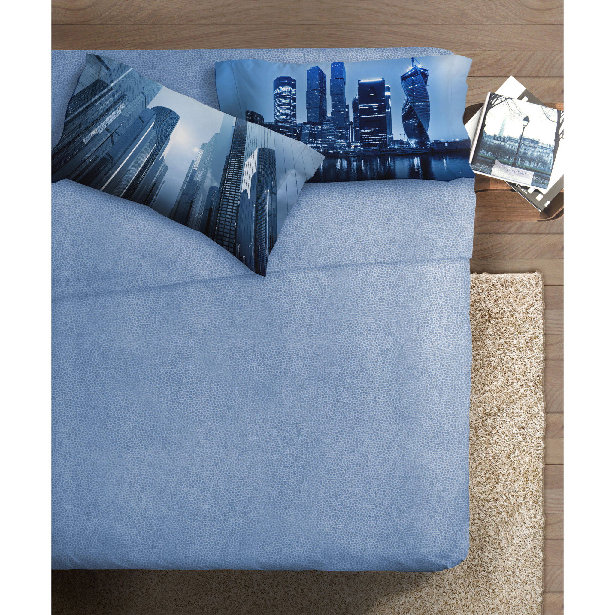Completo letto fotografico Fine-Art IPERSAN Puro Cotone Skyline