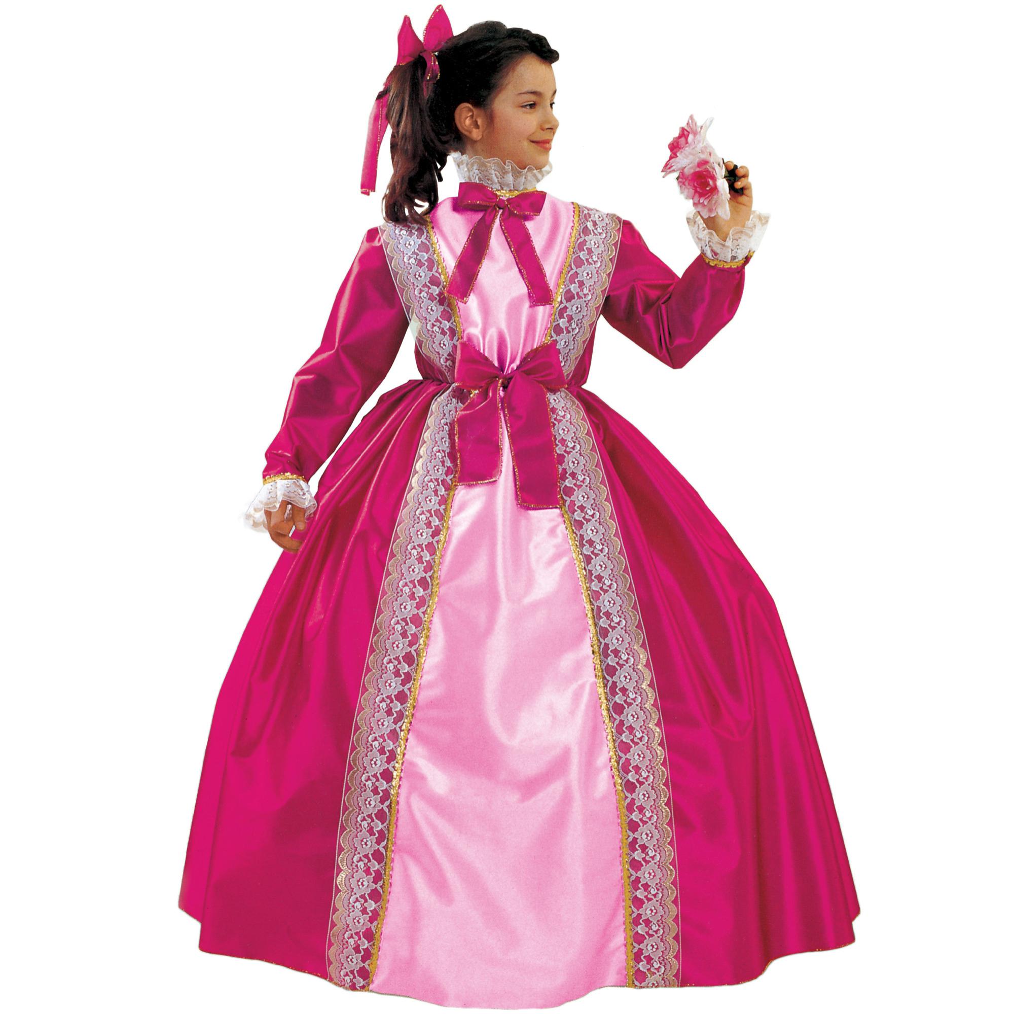 Abito Costume Carnevale Lady Principessa Sissi Rosa Bambina