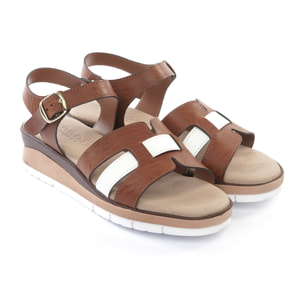 SANDALO ZEPPA E CINTURINO CUOIO