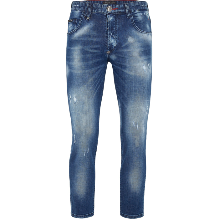 PHILIPP PLEIN Denim Trousers Skinny Destroyed Iconic Plein