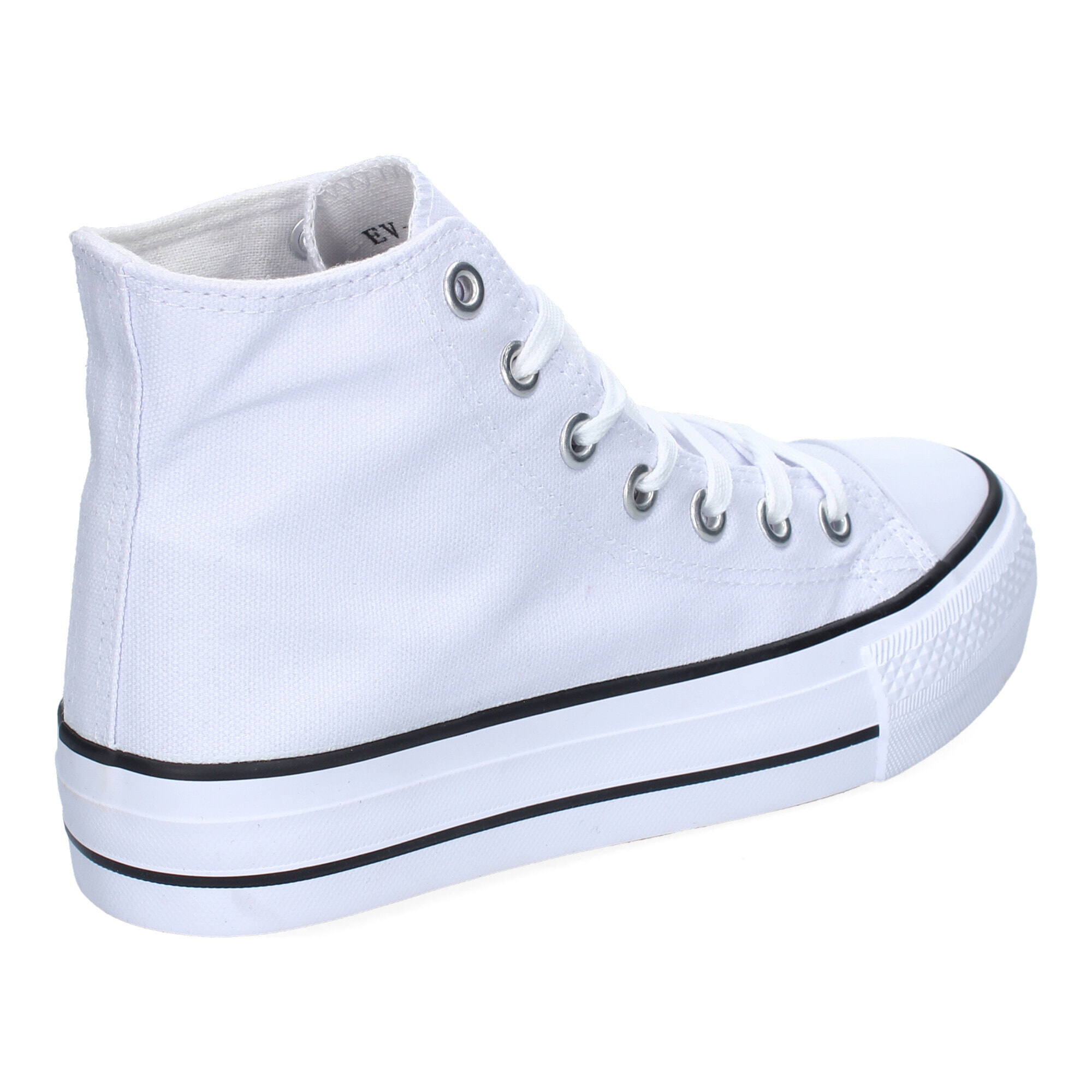Zapatilla Abotinada de Mujer, Comoda, con Material de Lona, Estilo Bamba