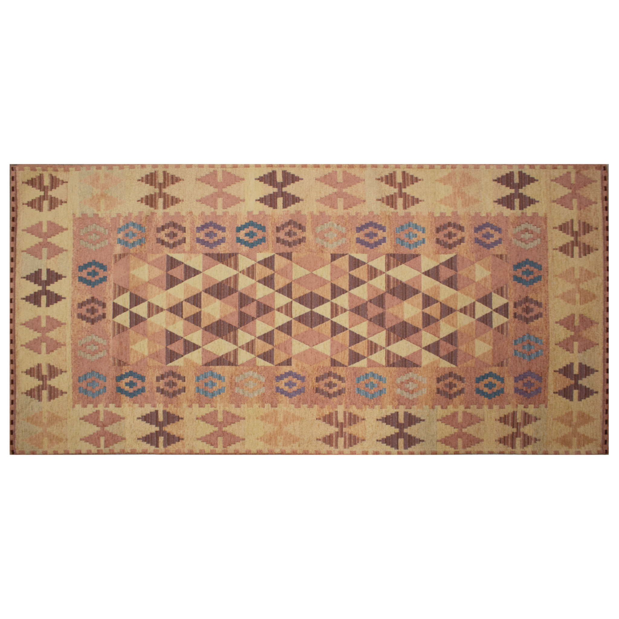 TAPPETO ARREDO KILIM ROSA ANTICO CON FONDO ANTISCIVOLO MADE IN ITALY