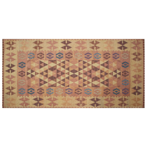 TAPPETO ARREDO KILIM ROSA ANTICO CON FONDO ANTISCIVOLO MADE IN ITALY
