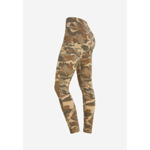 Pantaloni WR.UP® vita alta con zip in jersey camouflage