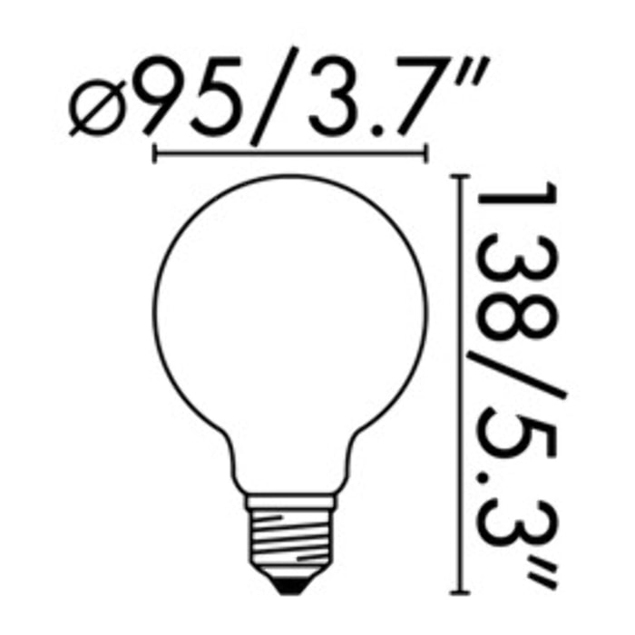 Bombilla GLOBO FILAMENTO LED ÁMBAR E27 4W 2200K