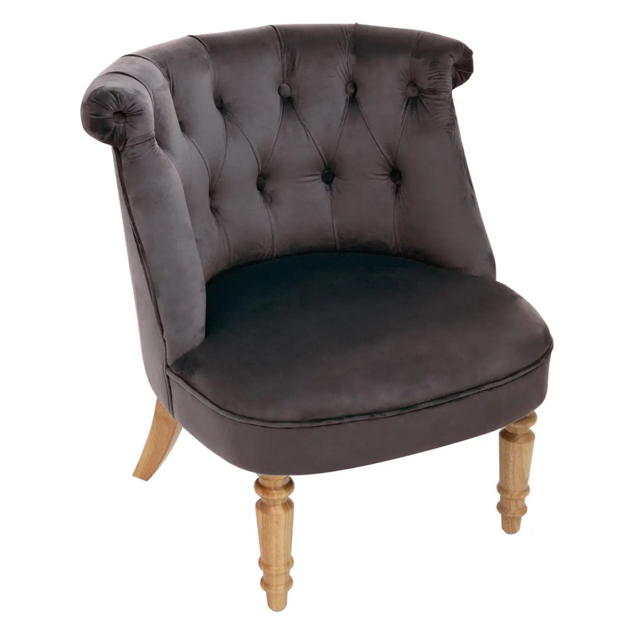 Fauteuil "Sixtine" gris - velours