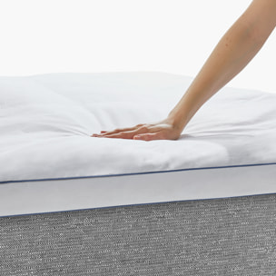 Topper de Pluma 100% Natural de 5cm de grosor | Confort Hotel de Lujo | Funda 100% Algodón