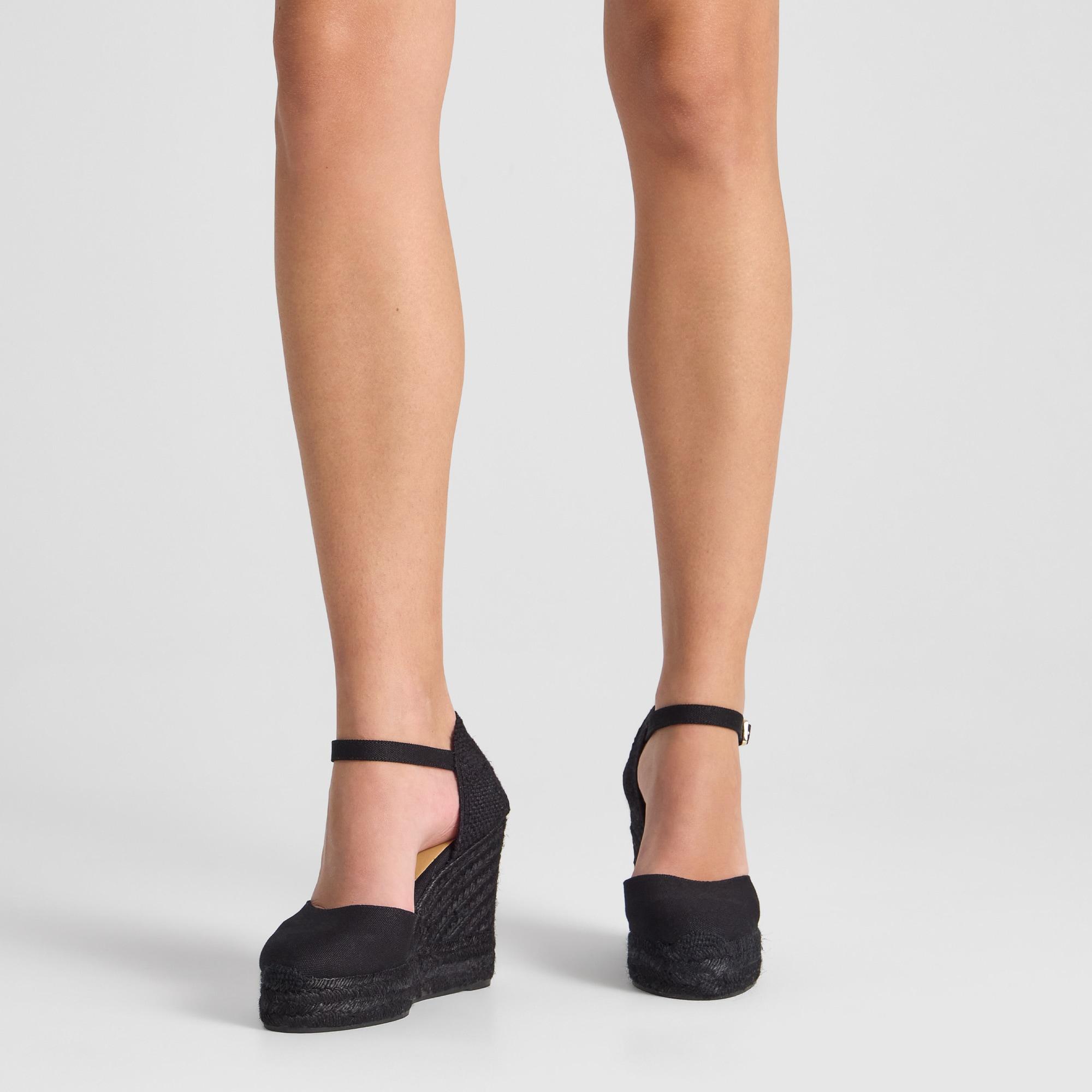 Alpargata Carol cuña de yute en algodón con pulsera y doble plataforma