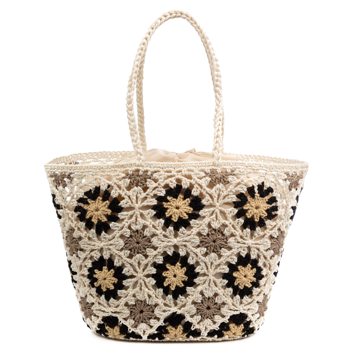 Basento Bolso de hombro Mujer. Fabricaco en algodón tejido artesanal a mano.