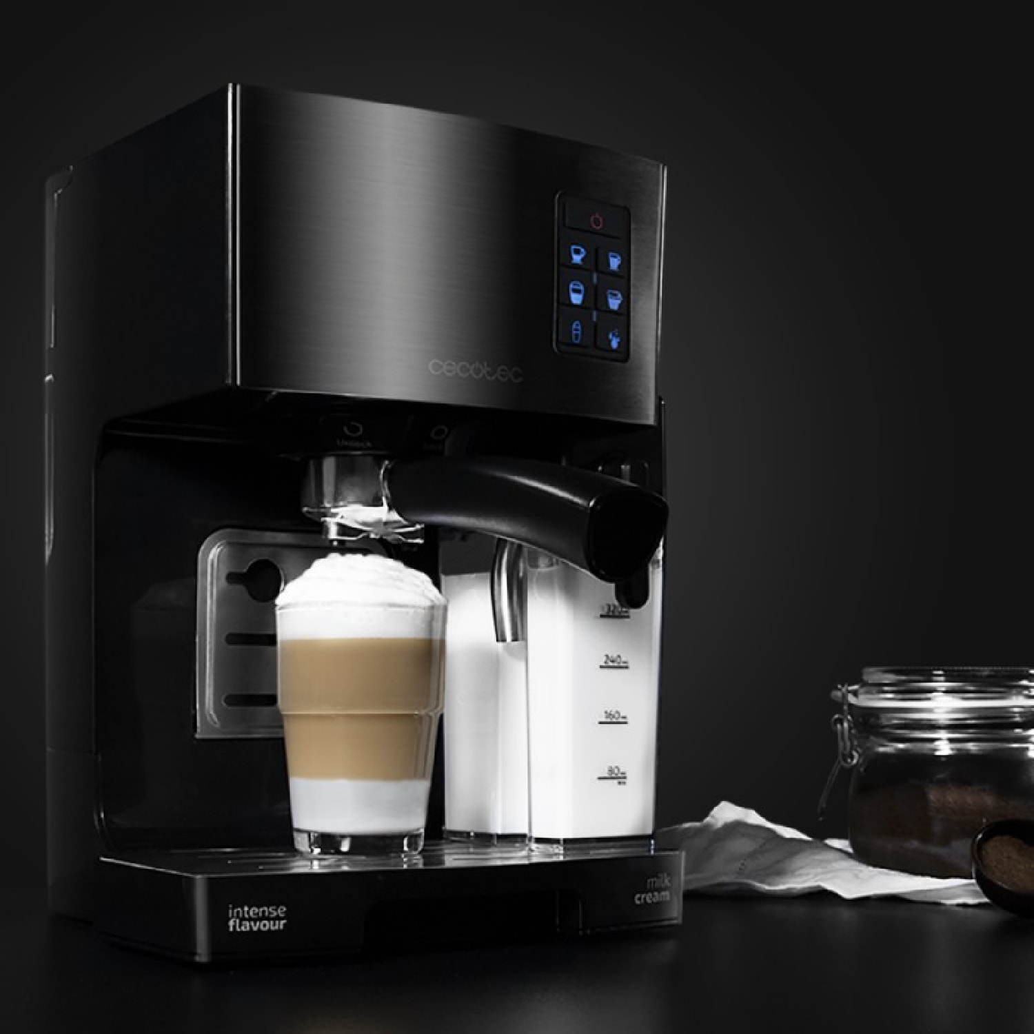 Cecotec Machine à café Express Semi-Automatique Power Instant-ccino 20. Réservoi