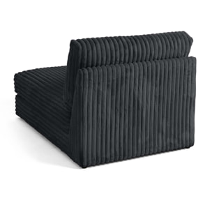 Jasper - module méridienne - en fausse fourrure côtelée - Gris Anthracite