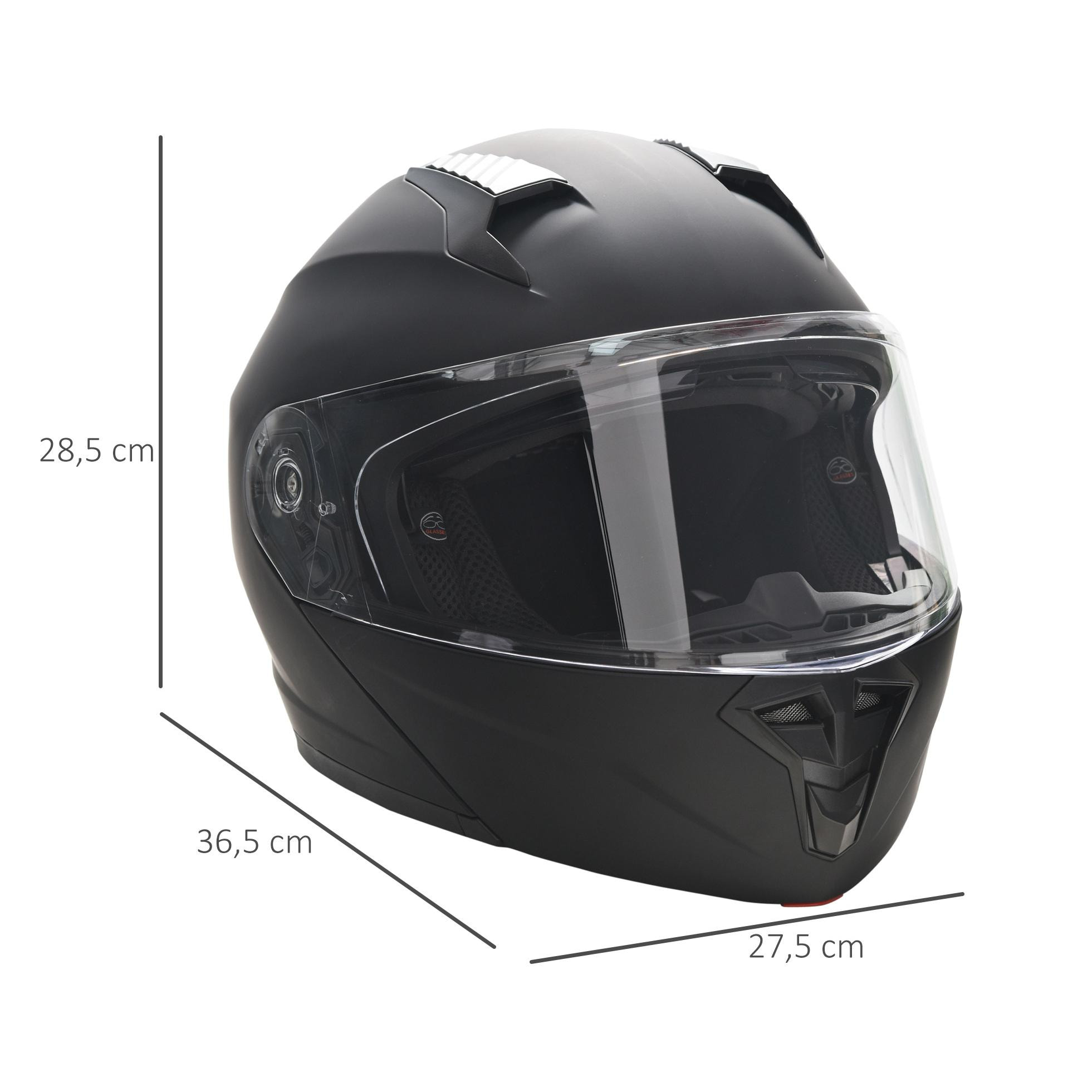 Casco de Moto Doble Visera Cabezal Anticolisión Certificación Europea XL-60 cm