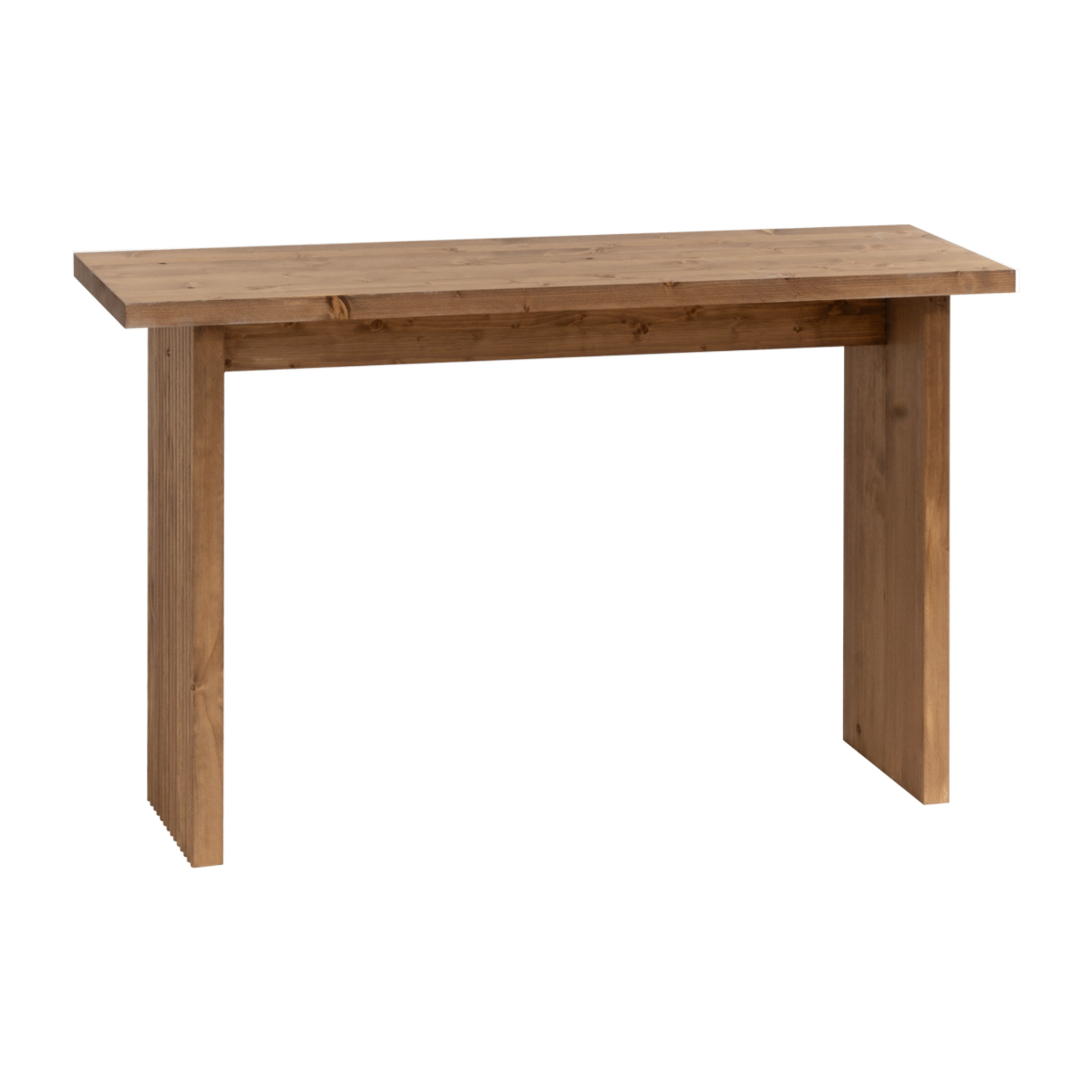 Consola de madera maciza en tono roble oscuro de 120x80cm Alto: 35 Largo: 120 Ancho: 80