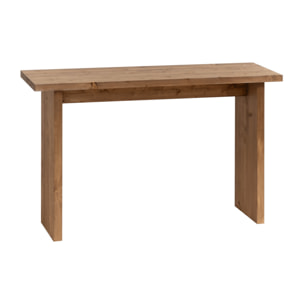 Consola de madera maciza en tono roble oscuro de 120x80cm Alto: 35 Largo: 120 Ancho: 80
