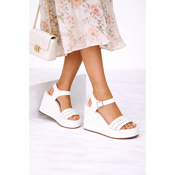 Sandali zeppa - tacco 9,50 cm - plateaux 3,0 cm