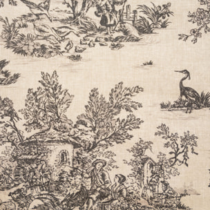 Nappe toile de Jouy rectangulaire plastifiée - Gris Foncé