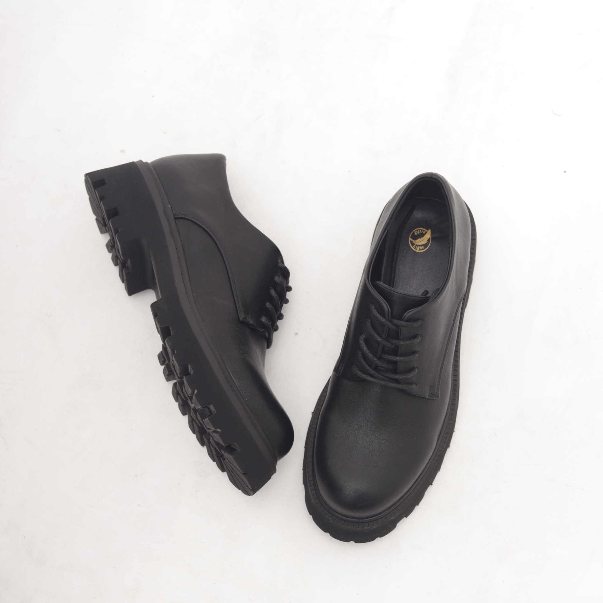 OXFORD SUOLA ALTA LISCIA NERO