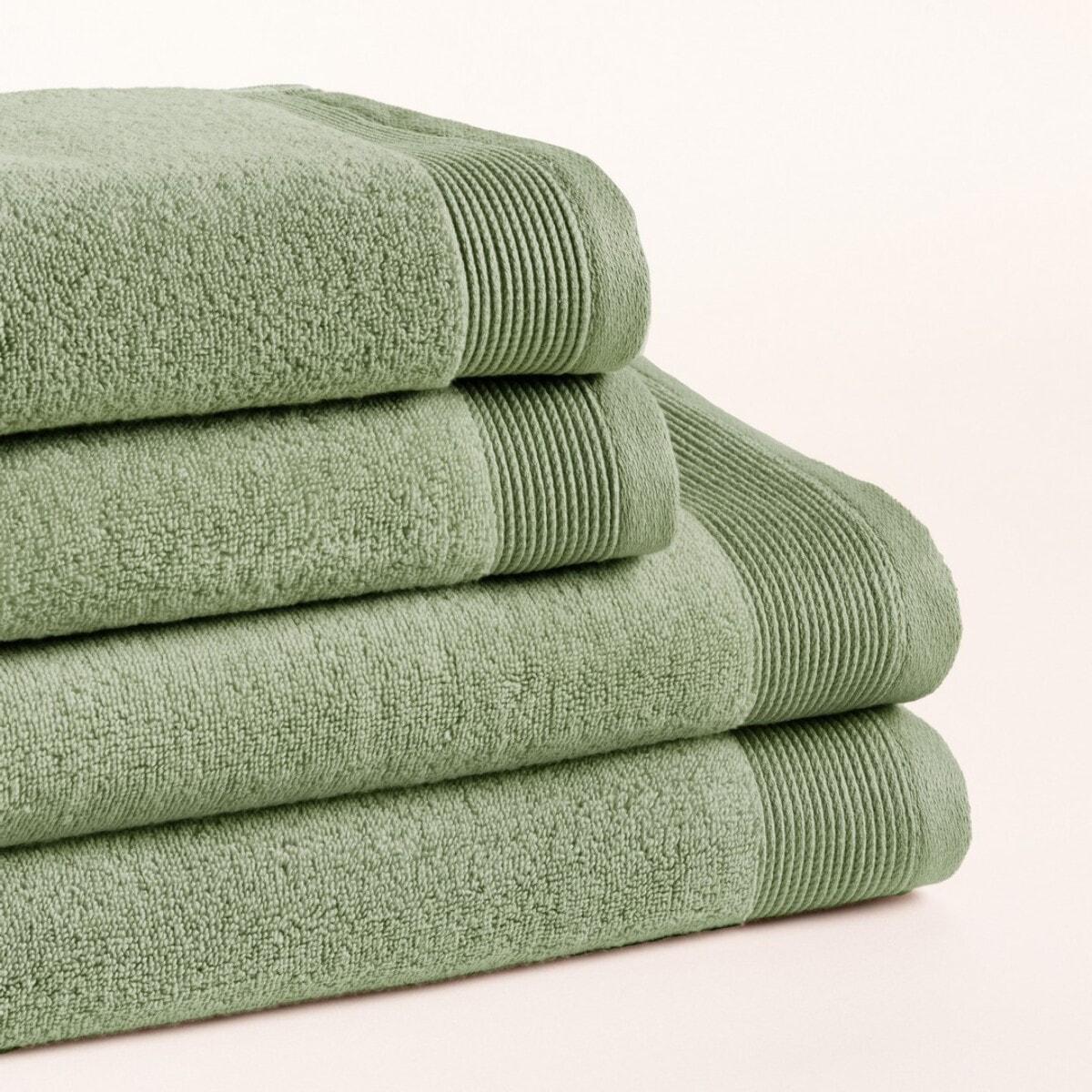 Lot de 4 serviettes Harmony Moss - Zero Twist - 600 grammes