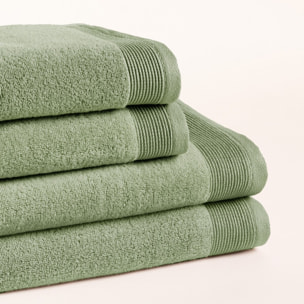 Lot de 4 serviettes Harmony Moss - Zero Twist - 600 grammes