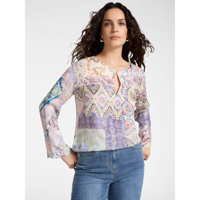 Elena Mirò - Blusa con stampa bandana - Viola