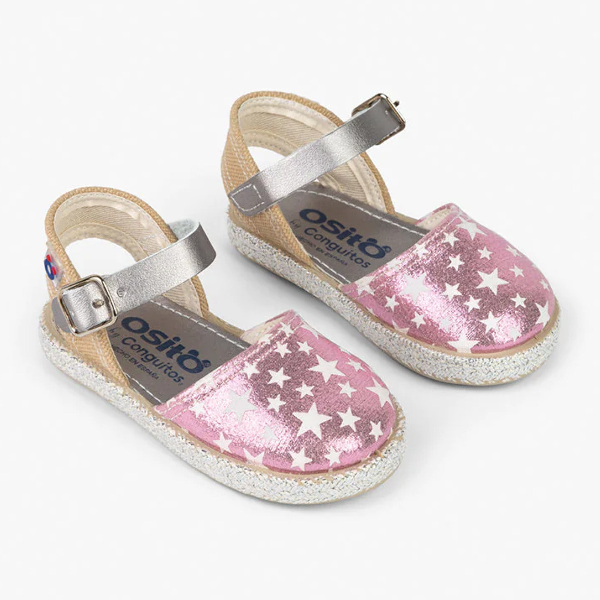 Conguitos - Sandali estivi in juta con zeppa per bambina comodi