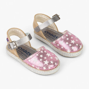 Conguitos - Sandali estivi in juta con zeppa per bambina comodi