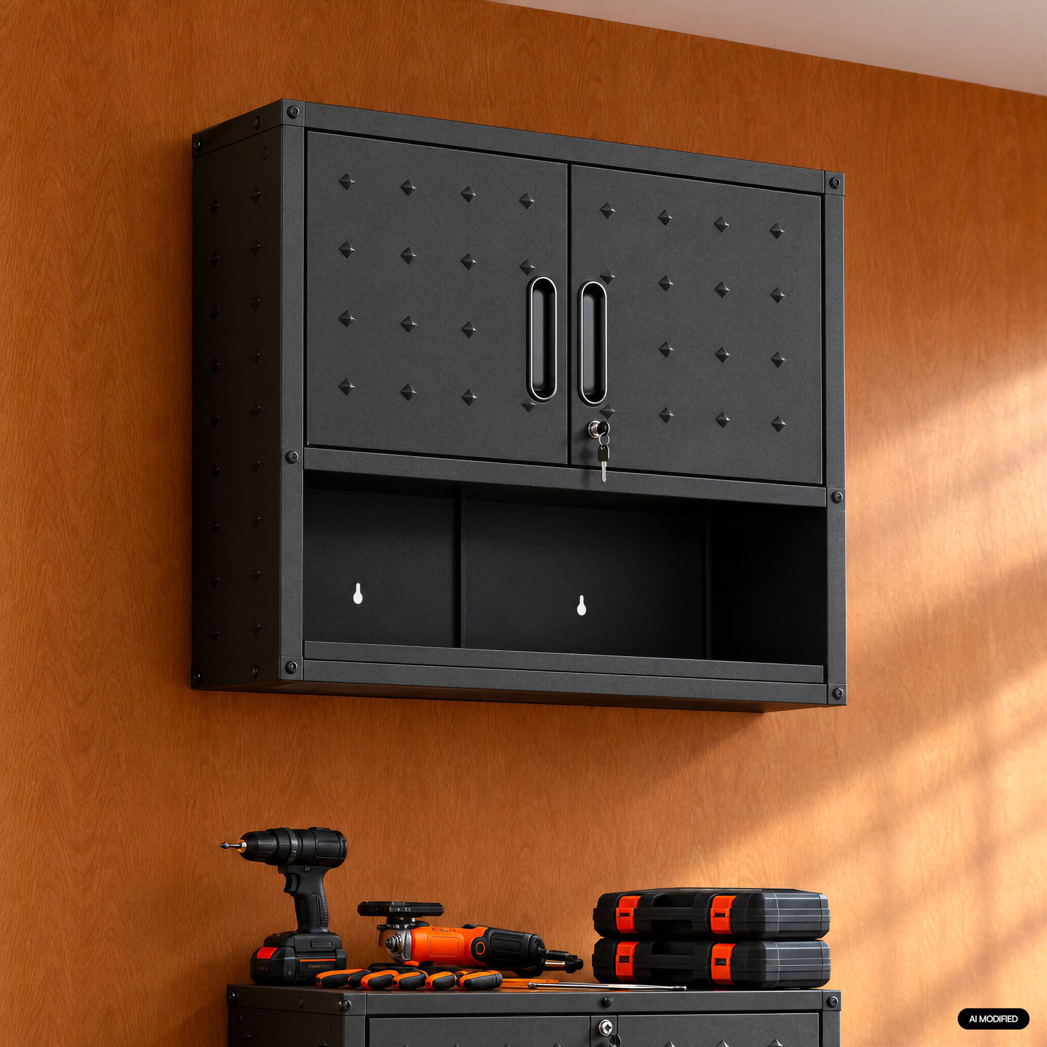 Meuble haut de rangement pour garage avec étagère  BOBBY