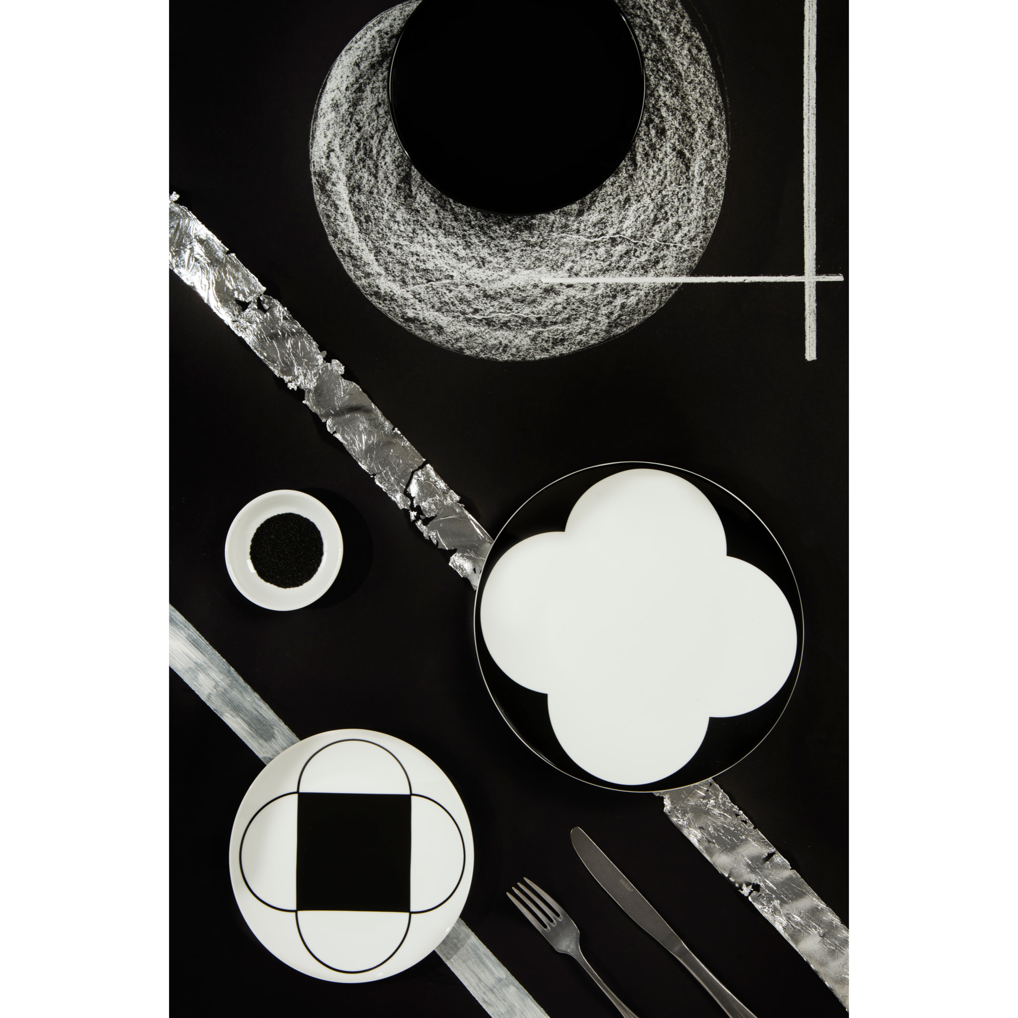 Servizio piatti 18 pezzi Excelsa Agorà, porcellana e stoneware, bianco e nero
