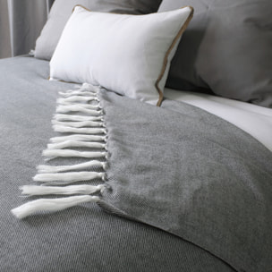 Couverture en jacquard - Gris Galet