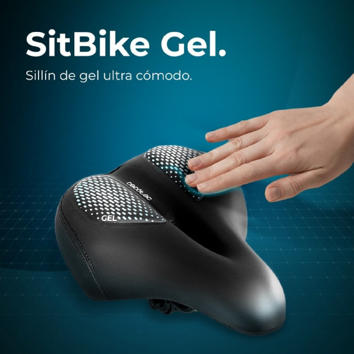 Cecotec Sillín Bicicleta Cómodo de Gel con Amortiguadores DrumFit SitBike Gel. C