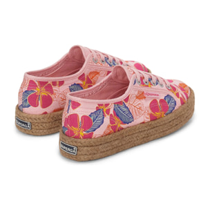 Scarpe da donna Superga Rosa 2730 ROPE HIBISCUS FLOWER PRINT
