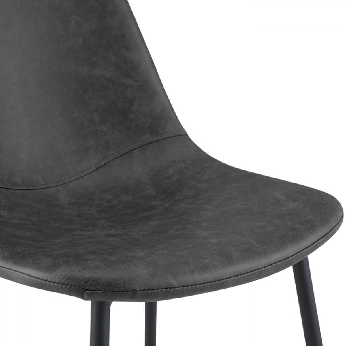 Lot de 2 chaises en cuir synthétique gris/noir - Henrik