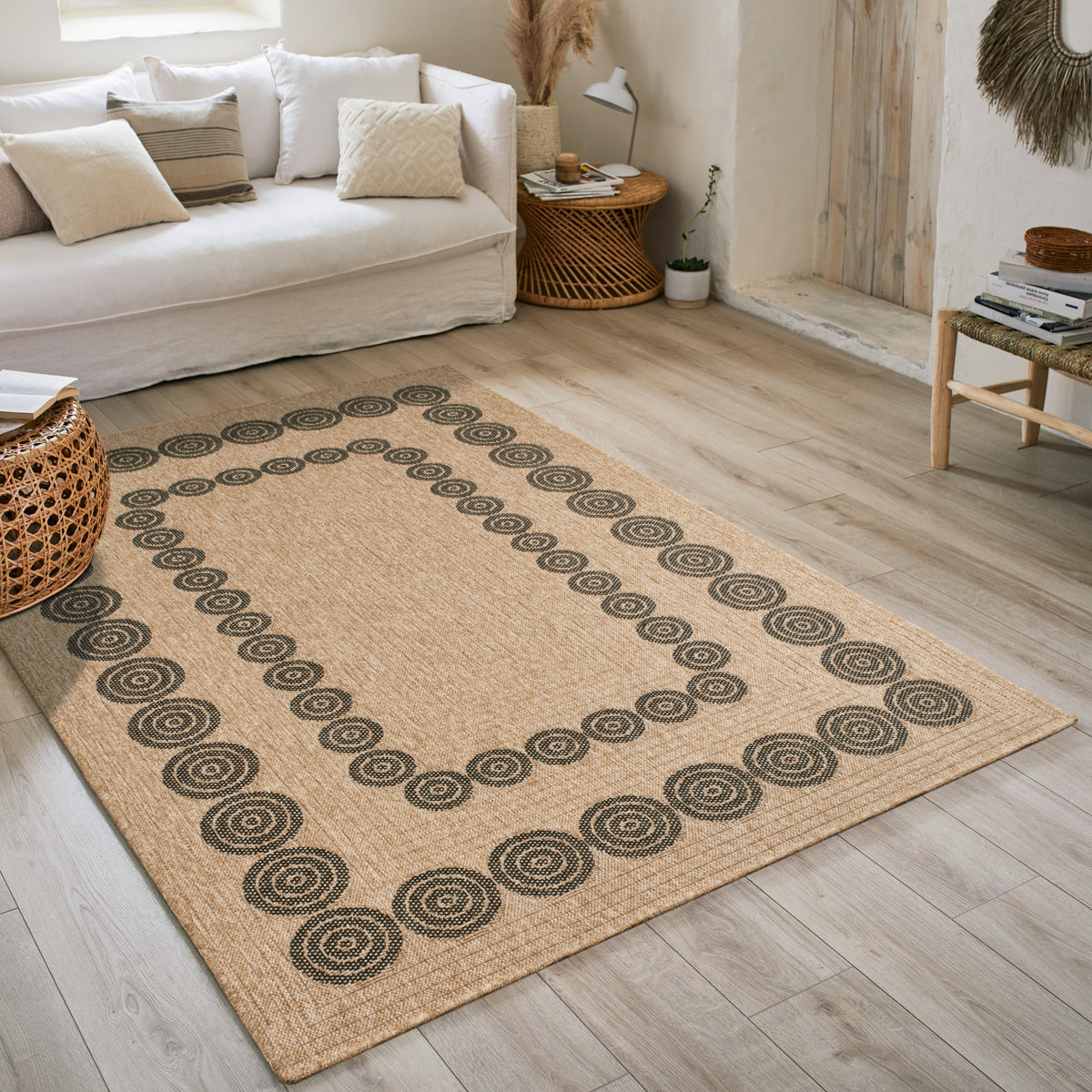 Nature - tapis effet jute noir