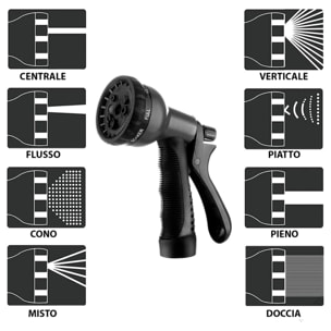 Tubo Da Giardino Estensibile Da 2.5 a 7.5 Metri Raccordi Ottone Massiccio Tubo Flessibile Per Acqua Valvola Di Arresto Ugello Multifunzione 8 Funzioni