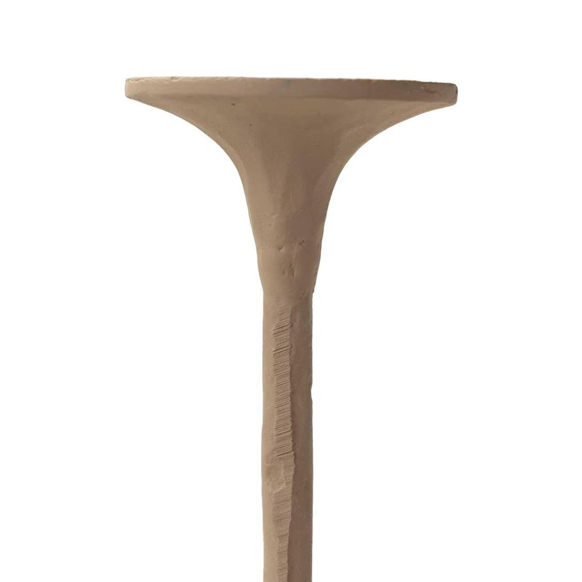 Candelabro Aluminio Beige 14x14x41 Cm