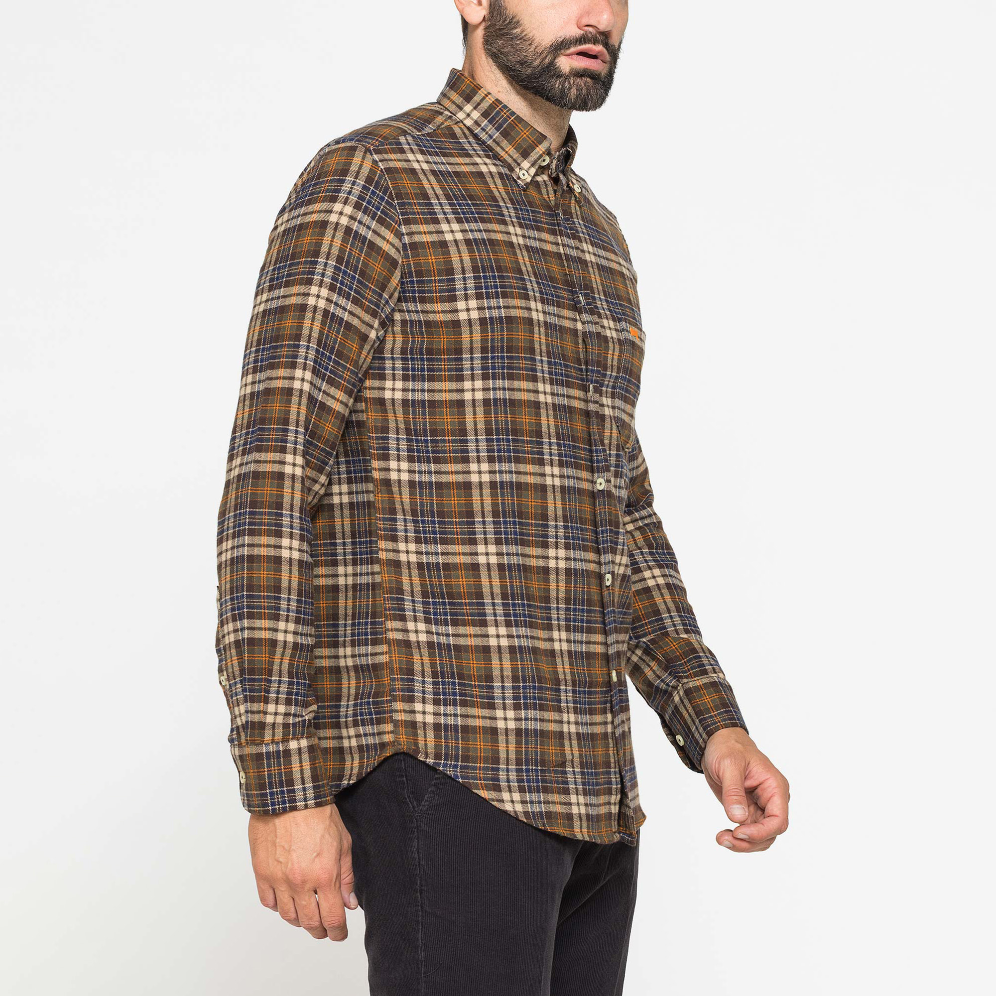 CAMICIA FANTASIA TINTO FILO IN FLANELLA LEGGERA