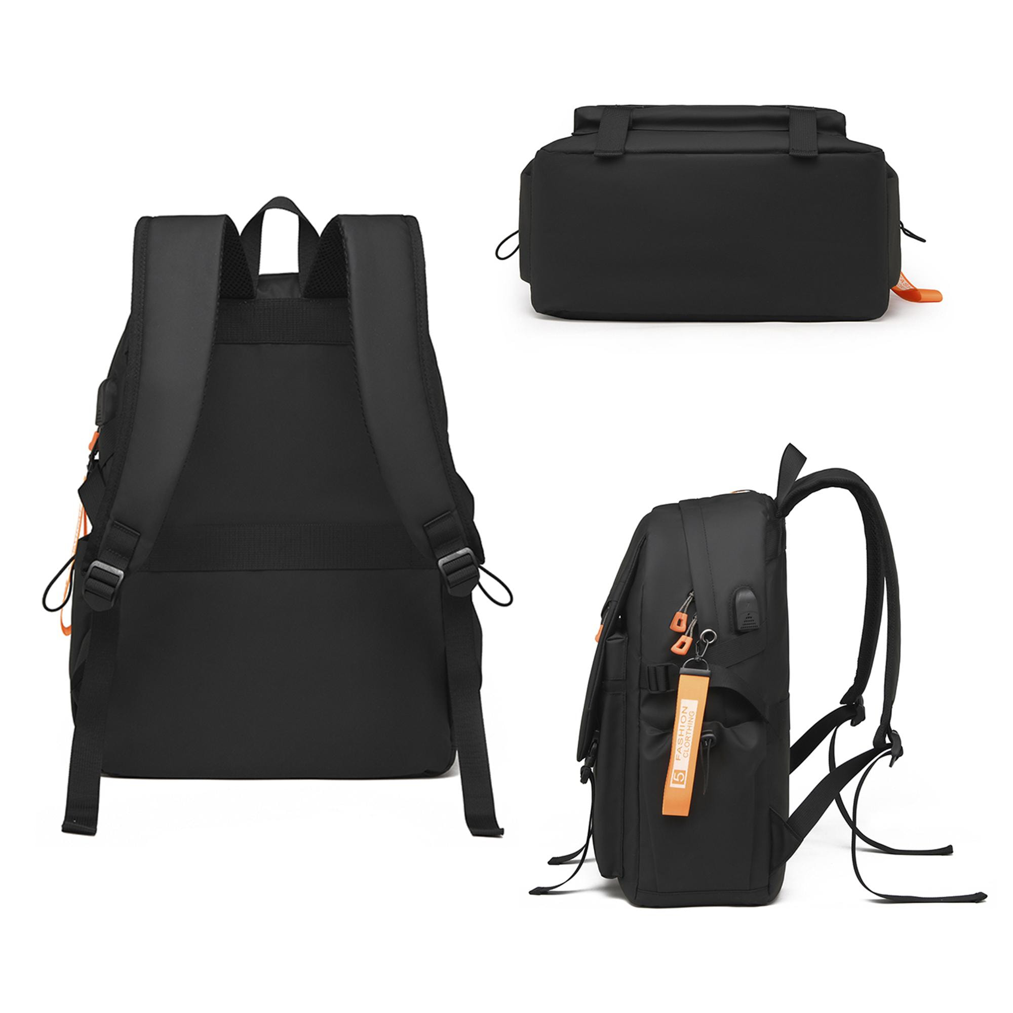 DAM Mochila para Laptop con interfaz de carga USB. 30x15x44 Cm. Color: Negro