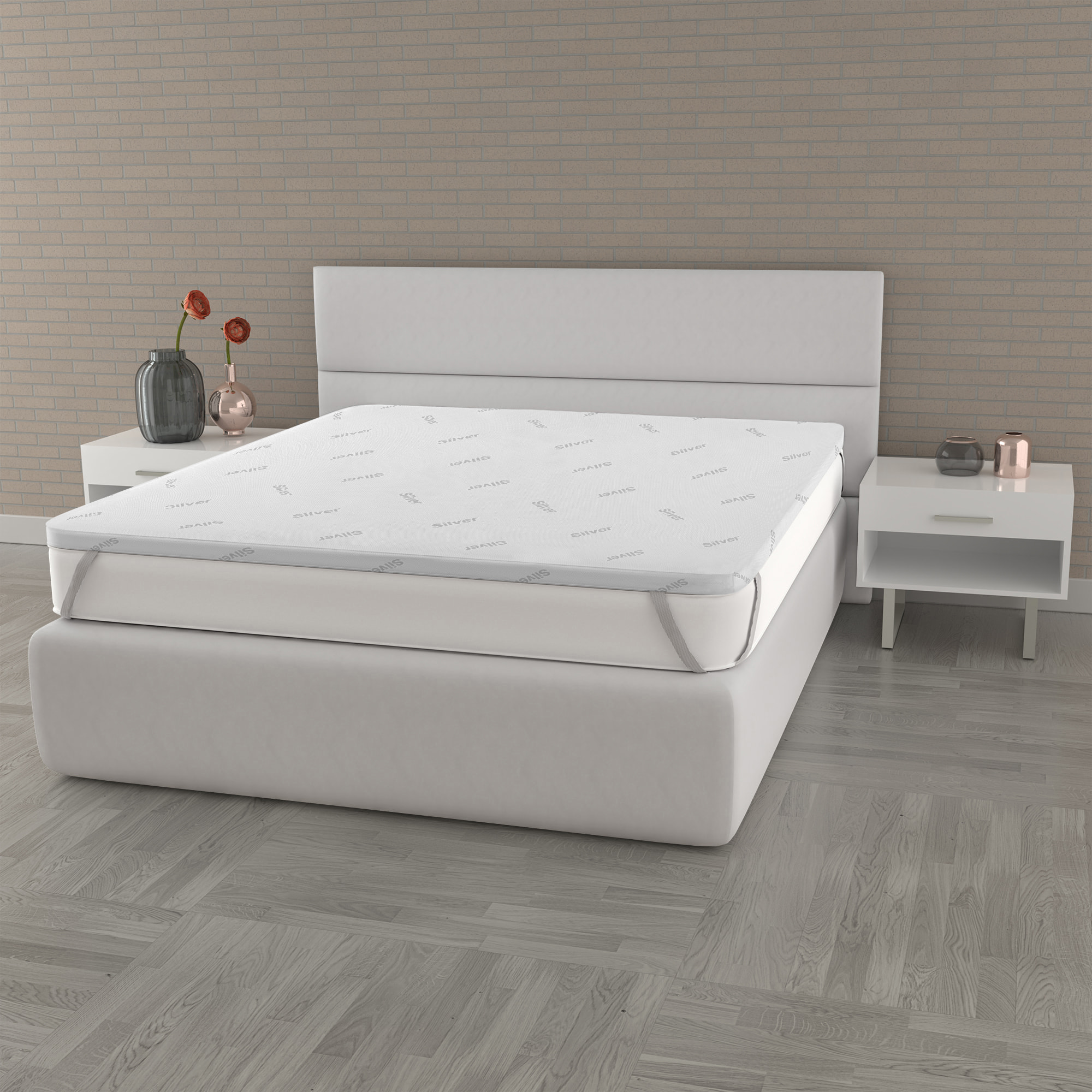 TOPPER MEMORY CON FODERA SILVER