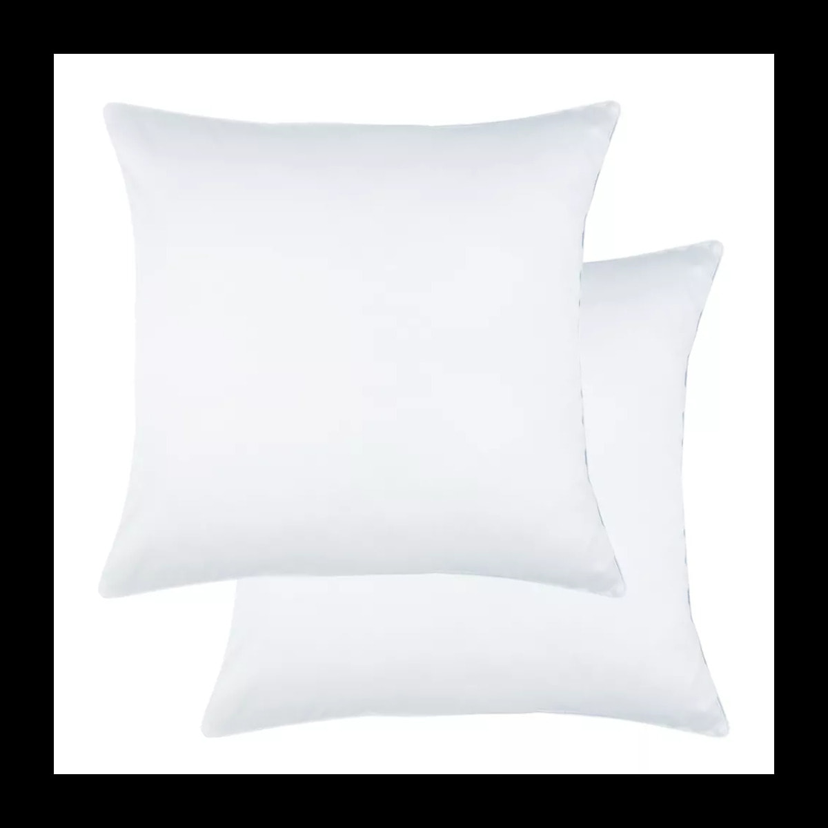 Lot de 2 taies satin de coton 115 g/m² uni blanc Ava uni blanc