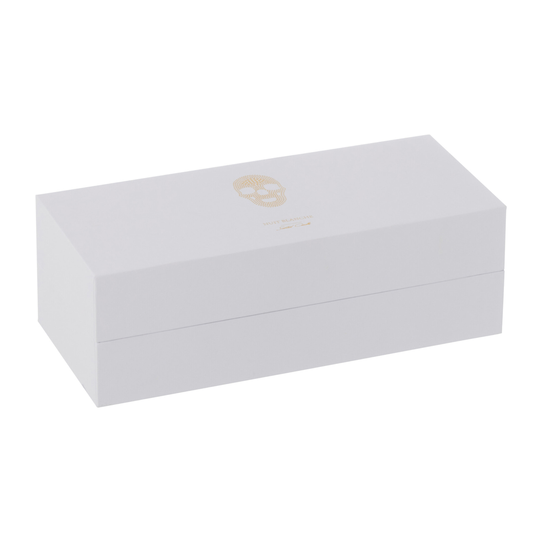 J-Line bougie parfumée Crâne Nuit Blanche - White Floral Tonk -blanc - 16H - boîte de 3