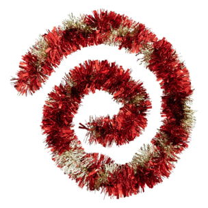 Guirlande de Noël boa mixte 100x4x2m rouge et or