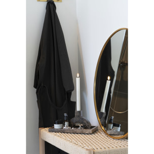 Panchina Abano con seduta in vimini naturale e struttura in pioppo, 80 cm
