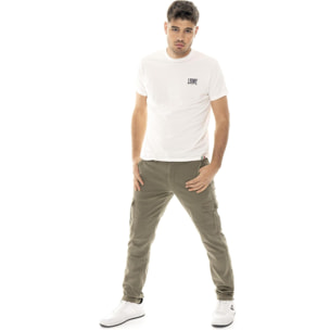 Pantaloni cargo in twill da uomo con passanti Leone Easy