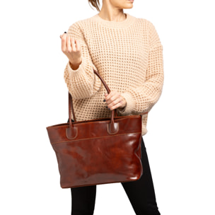 Borsa a tracolla  da uomo In Vera pelle Made in Italy 40x27x14 cm