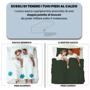 PARURE COPRIPIUMINO NATURAL COLOR MATRIMONIALE - 100% COTONE MADE IN ITALY