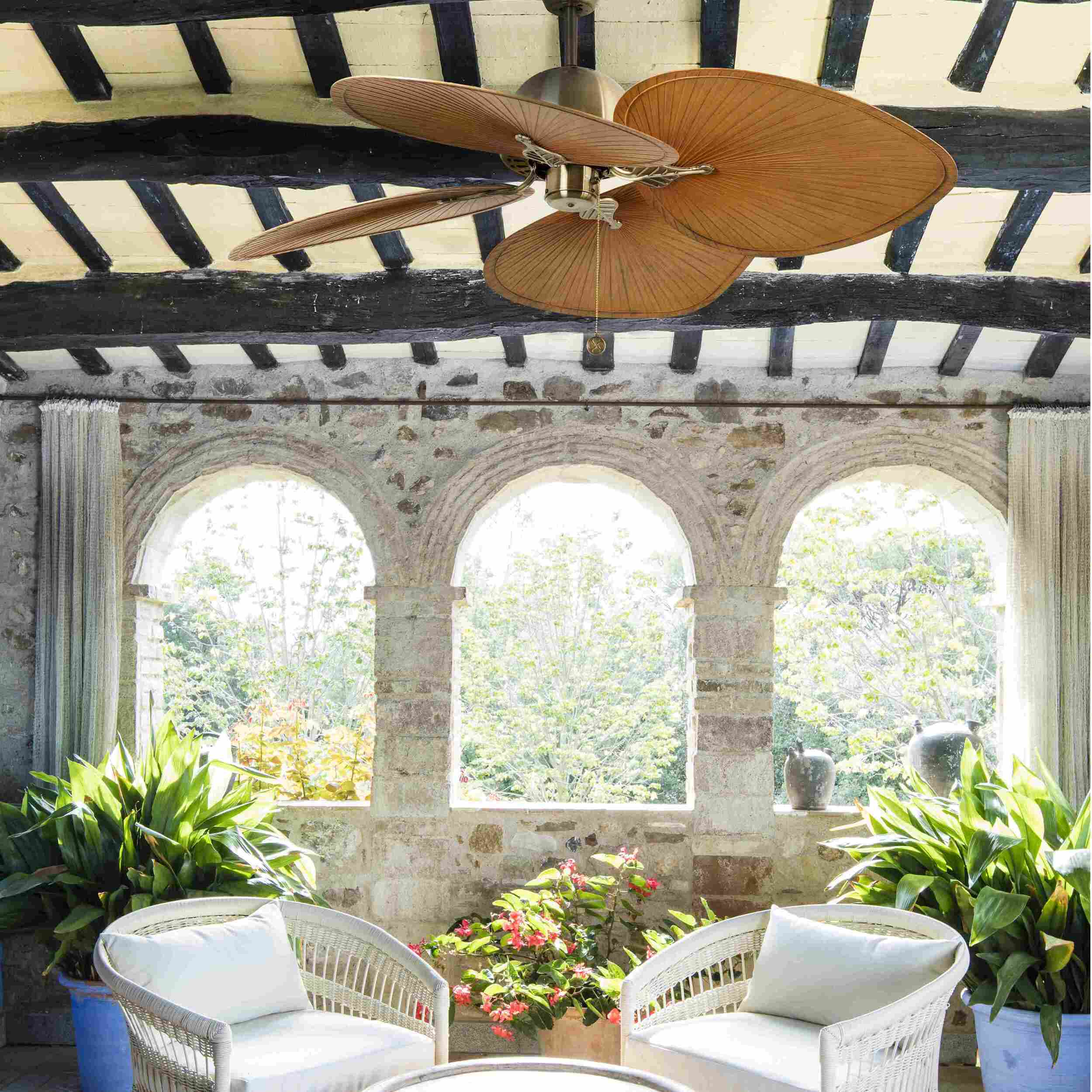 CUBA L Ventilador de techo oro viejo/marrón