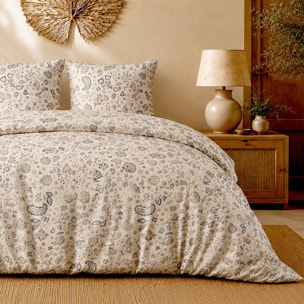 Parure housse de couette 100% percale de coton motif cachemire paisley - ISHANI